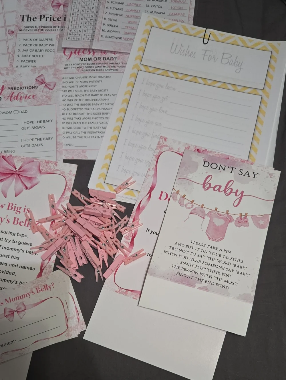 Baby Shower Game Pack – Pink Floral Party Games